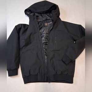 Kids Black Hooded Puffer Jacket